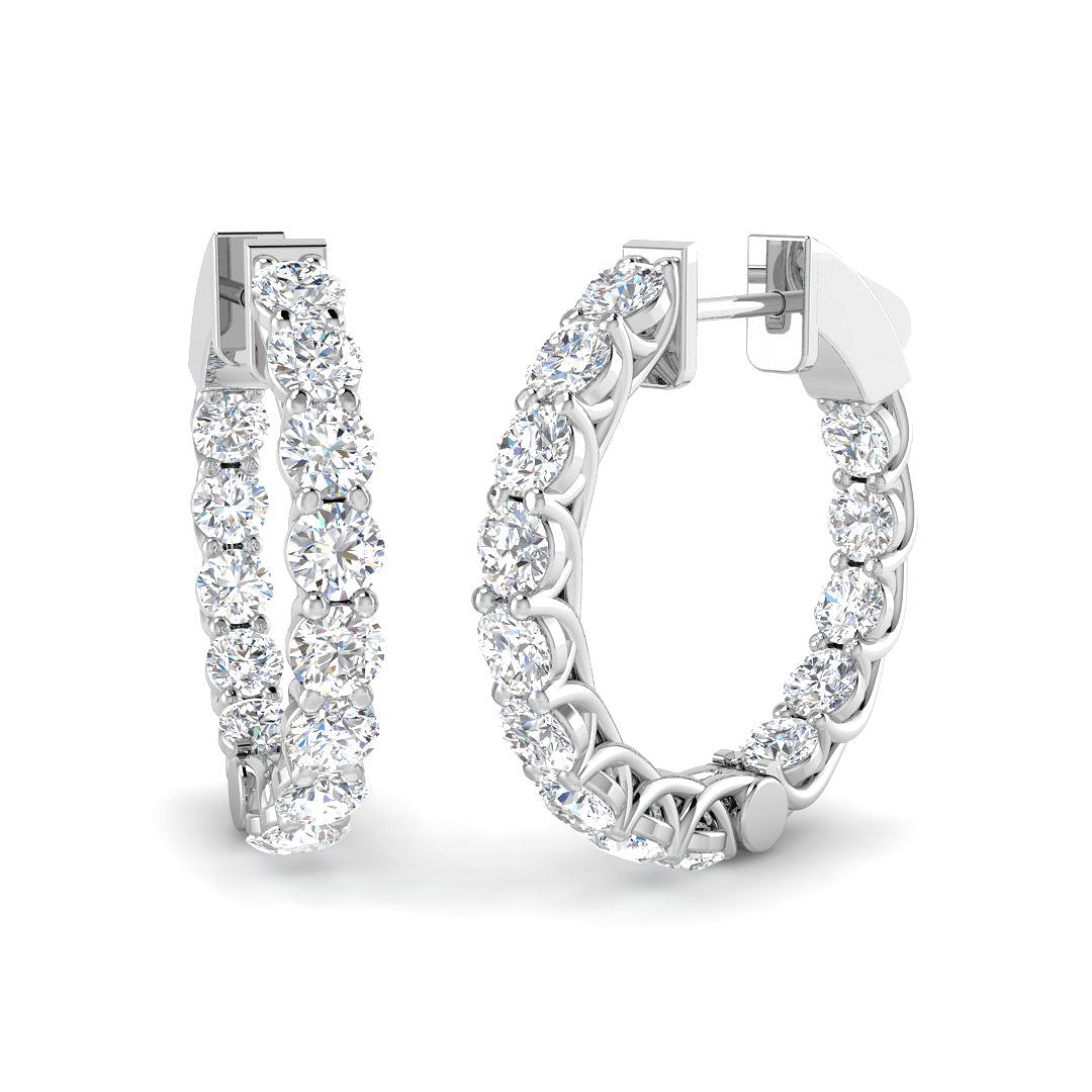 9ct White Gold Round Lab Grown Diamond Earrings 1