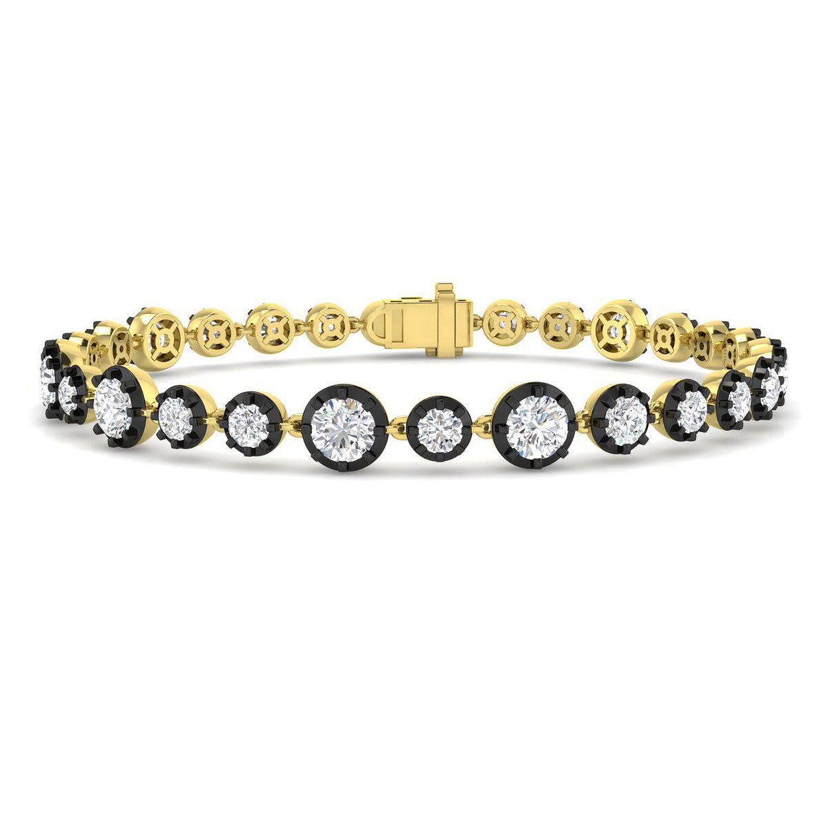 9ct Yellow Gold Round Lab Grown Diamond Bracelet 1