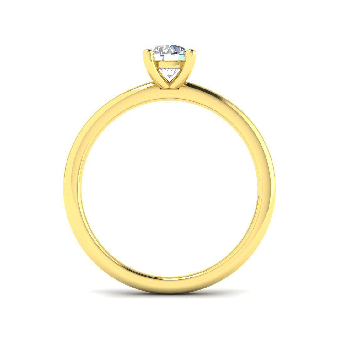 18ct Yellow Gold Round Lab Grown Diamond Ring 2