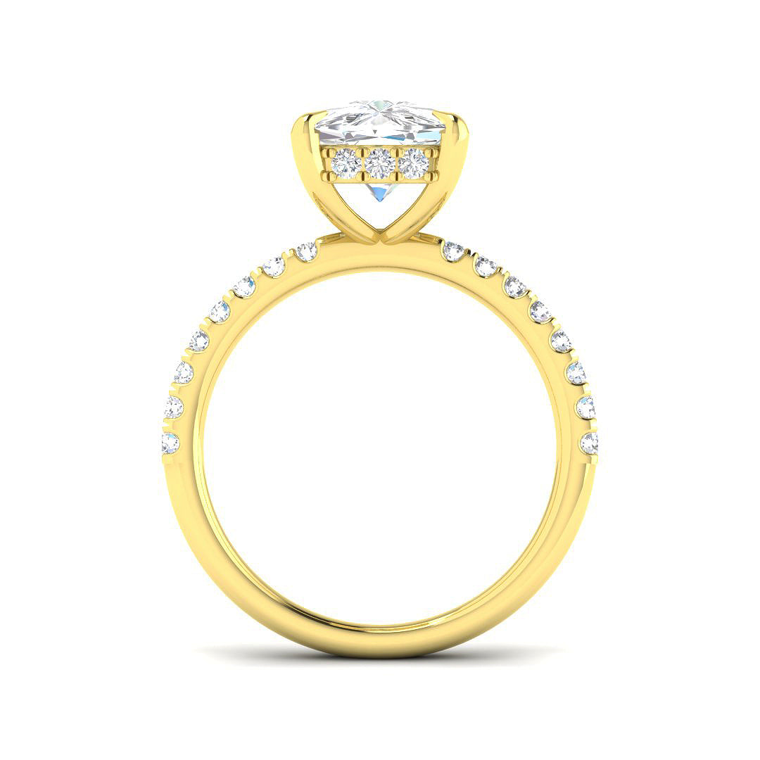 9ct Yellow Gold Cushion Lab Grown Diamond Ring 2