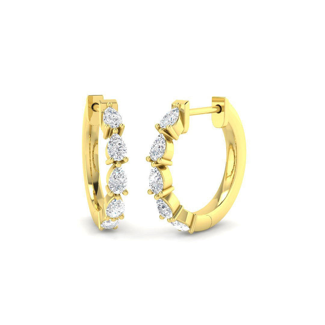 9ct Yellow Gold Pear Lab Grown Diamond Earrings 1