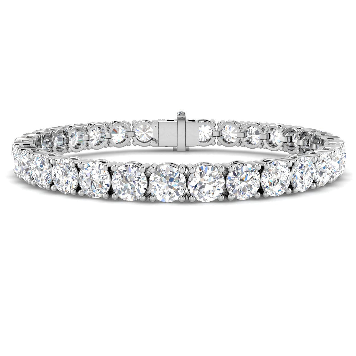 9ct White Gold Round Lab Grown Diamond Bracelet 1