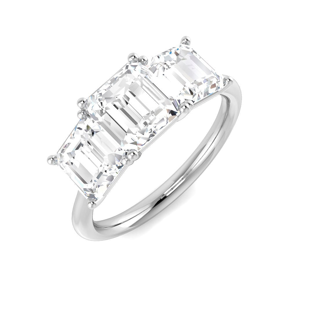 9ct White Gold Asscher Cut Lab Grown Diamond Ring 1