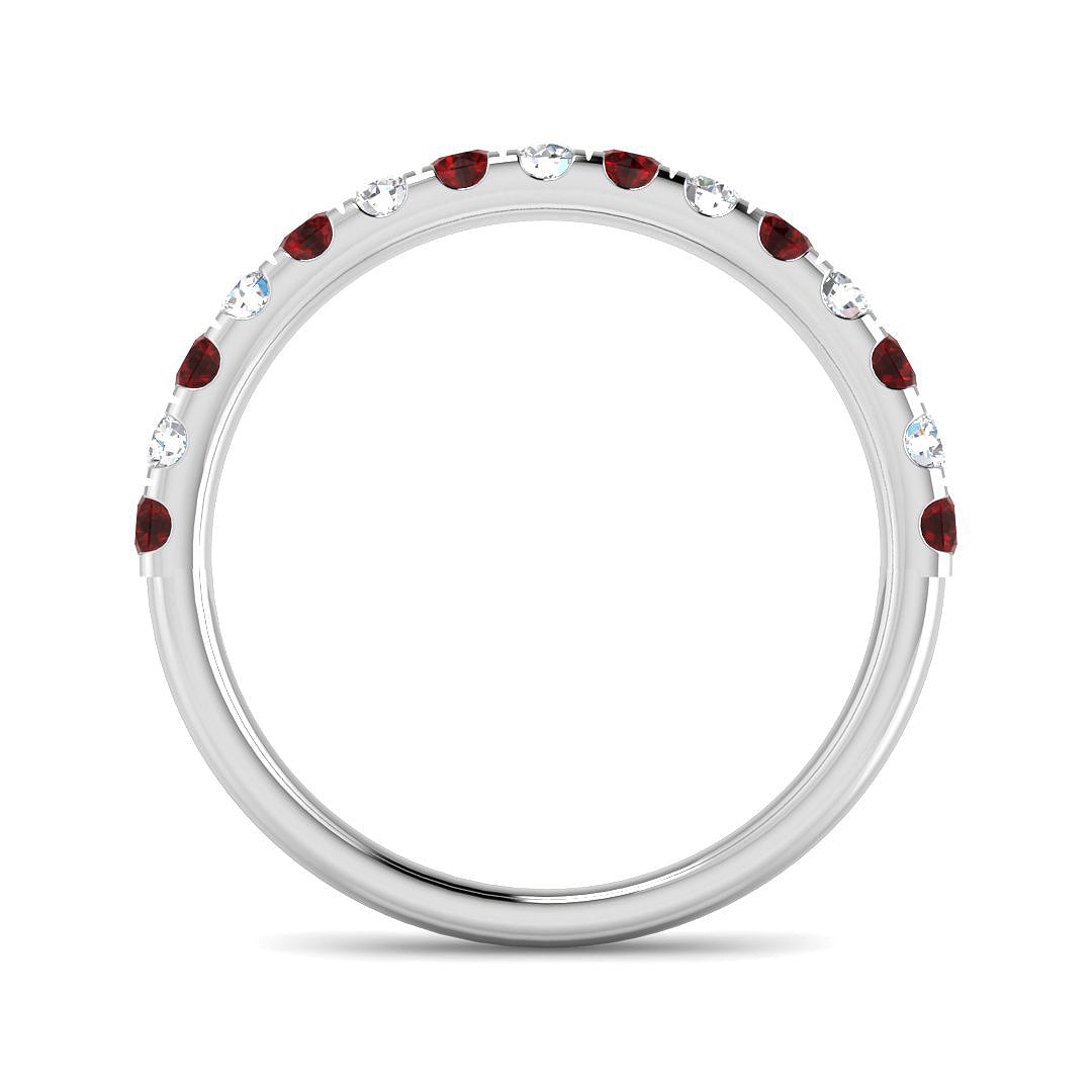 9ct White Gold Round Ruby and Diamond Ring 2