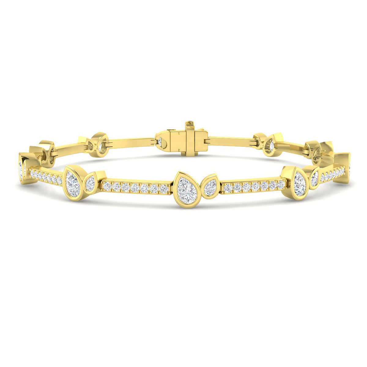 9ct Yellow Gold Pear Lab Grown Diamond Bracelet 1
