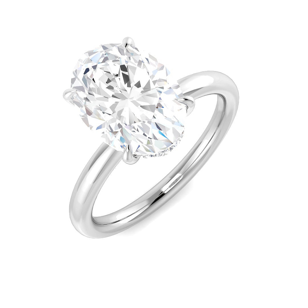 9ct White Gold Oval Lab Grown Diamond Ring 1