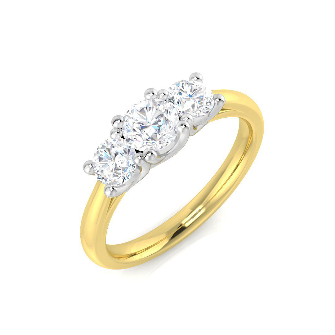 18ct Yellow Gold Round Lab Grown Diamond Ring 1