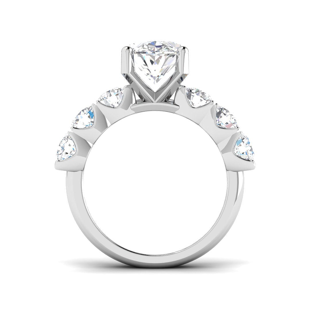 9ct White Gold Oval Lab Grown Diamond Ring 2