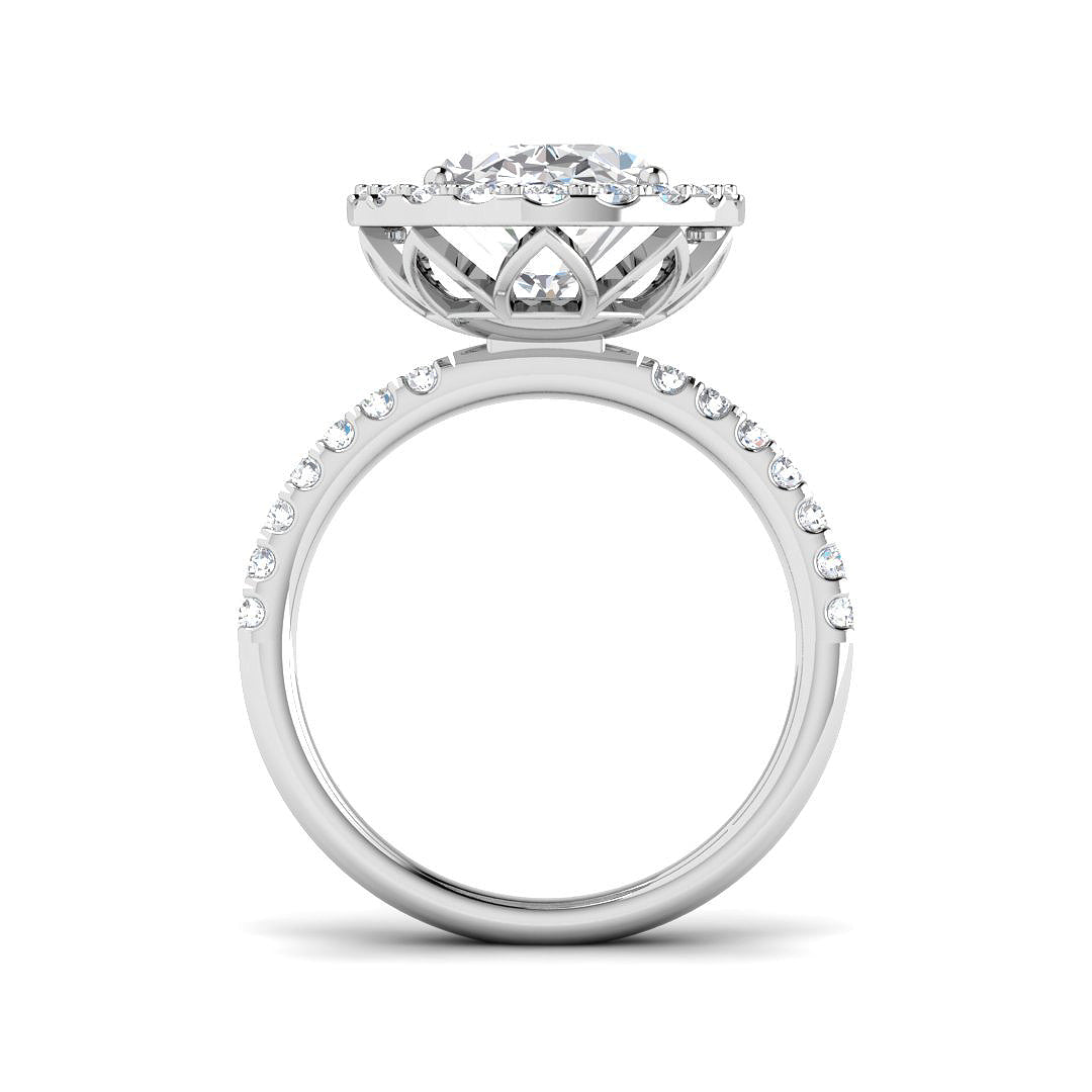 Platinum Oval Lab Grown Diamond Ring 2