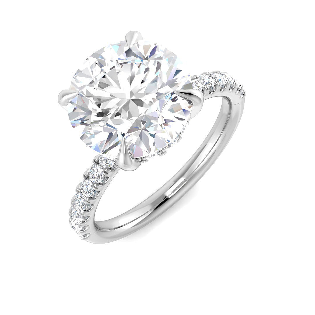9ct White Gold Round Lab Grown Diamond Ring 1