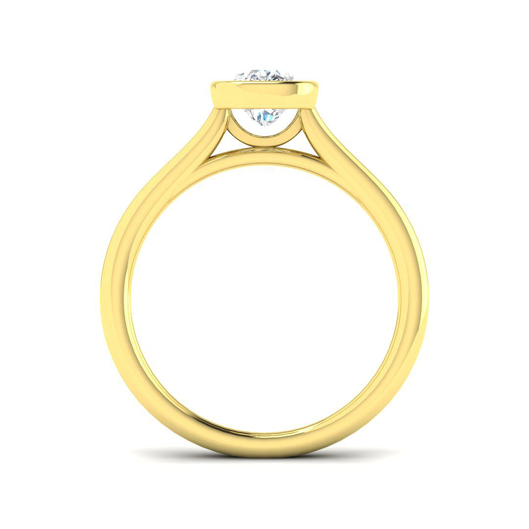 9ct Yellow Gold Cushion Lab Grown Diamond Ring 2