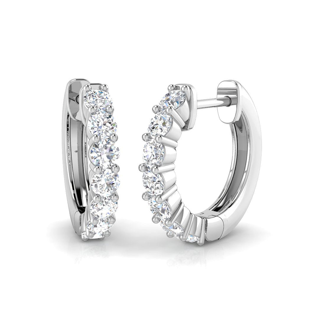 9ct White Gold Round Lab Grown Diamond Earrings 1