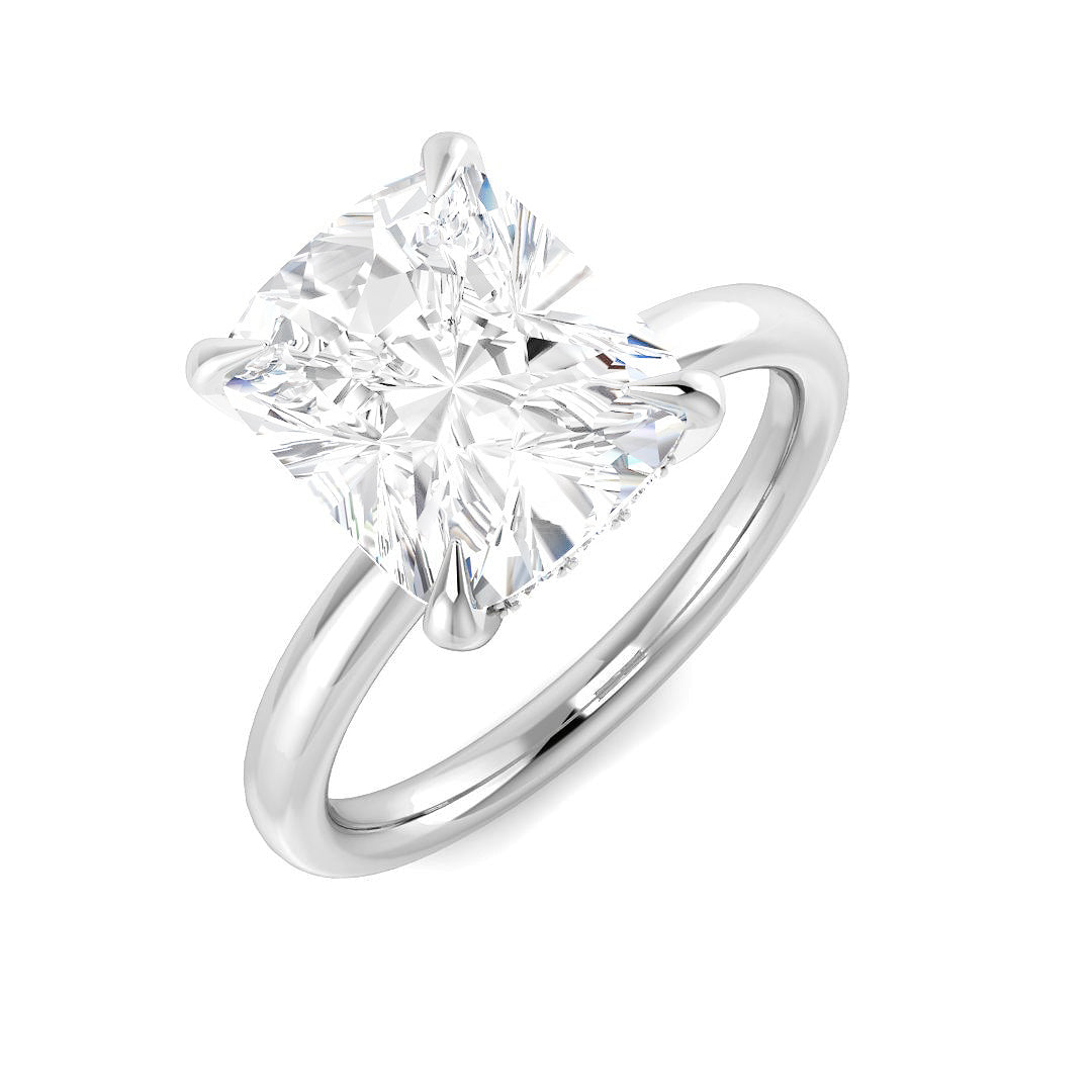 9ct White Gold Cushion Lab Grown Diamond Ring 1
