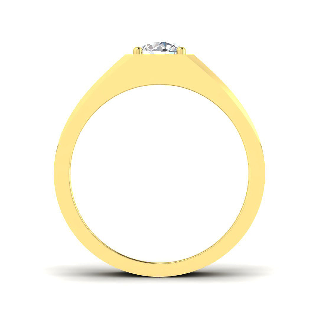 9ct Yellow Gold Round Lab Grown Diamond Ring 2
