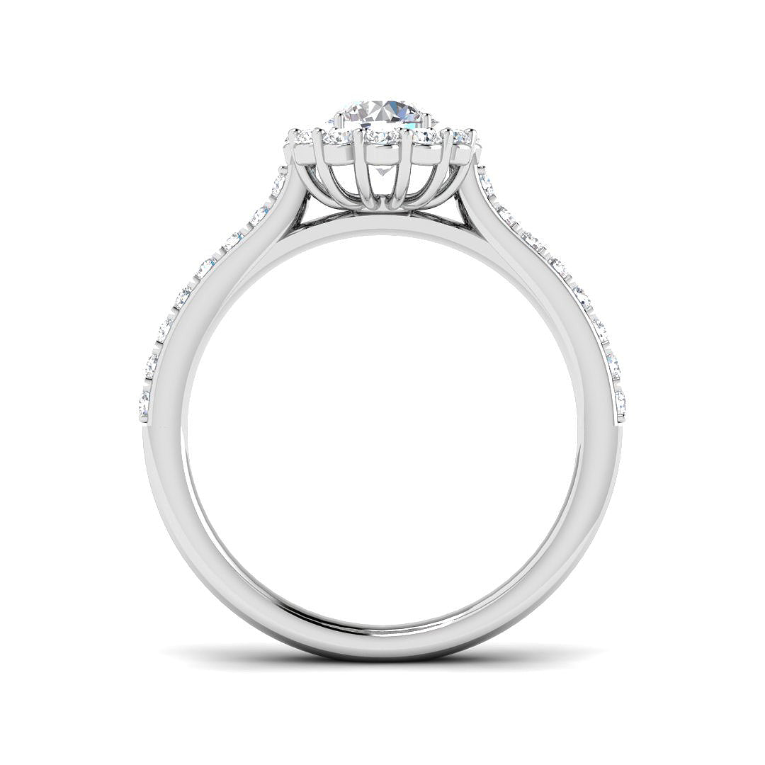 9ct White Gold Round Lab Grown Diamond Ring 2