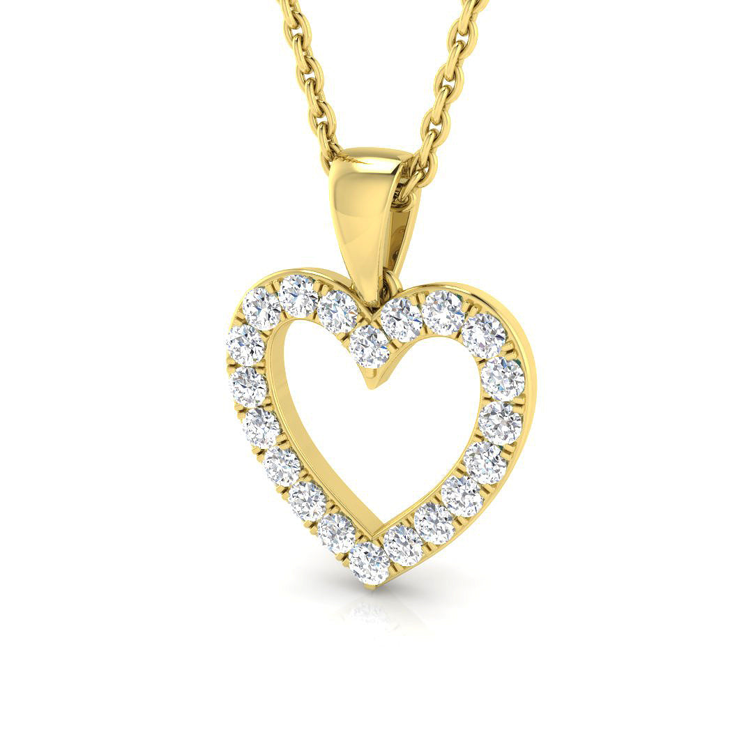 9ct Yellow Gold Round Lab Grown Diamond Pendant 1