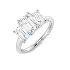 9ct White Gold Emerald Cut Lab Grown Diamond Ring 1