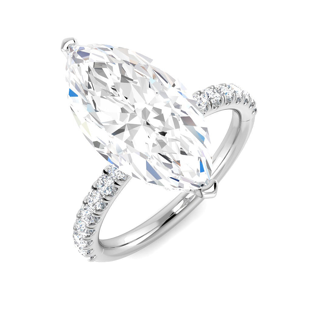 Platinum Marquise Lab Grown Diamond Ring 1