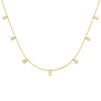 9ct Yellow Gold Emerald Cut Lab Grown Diamond Necklace 1