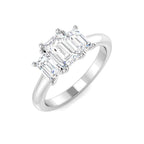 9ct White Gold Emerald Cut Lab Grown Diamond Ring 1