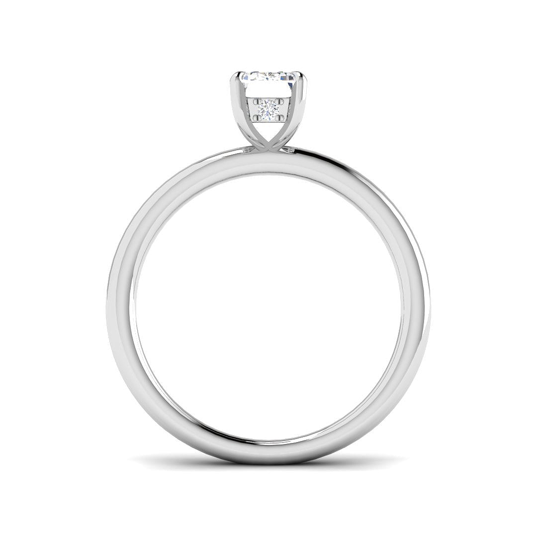 9ct White Gold Emerald Cut Lab Grown Diamond Ring 2