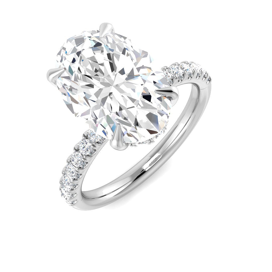 9ct White Gold Oval Lab Grown Diamond Ring 1