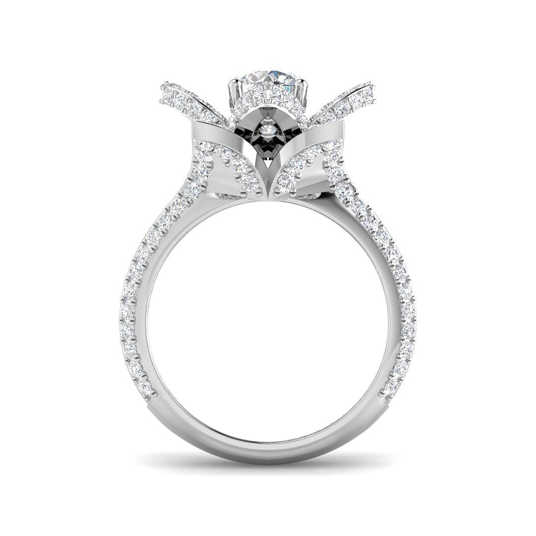 9ct White Gold Round Lab Grown Diamond Ring 2