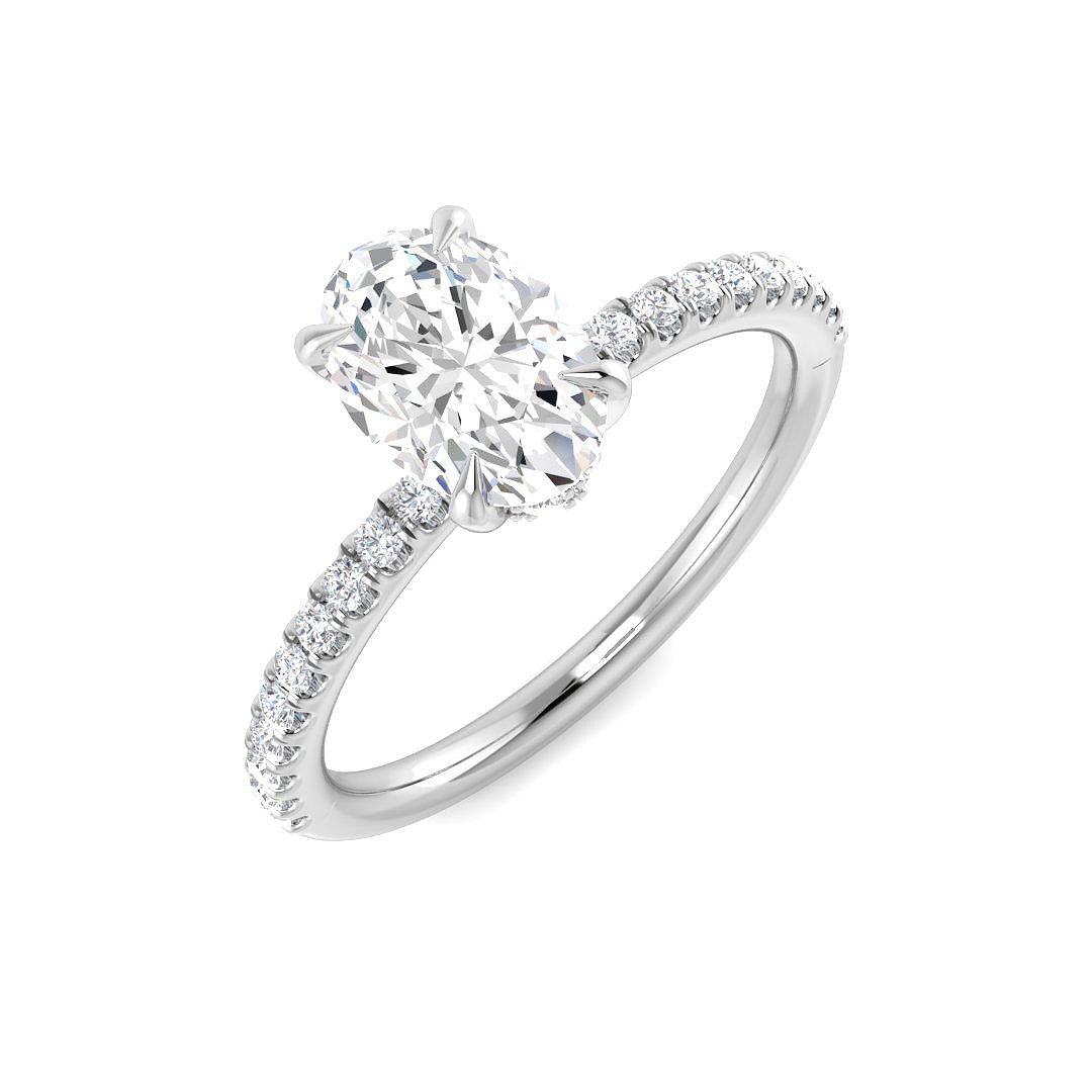 Platinum Oval Lab Grown Diamond Ring 1