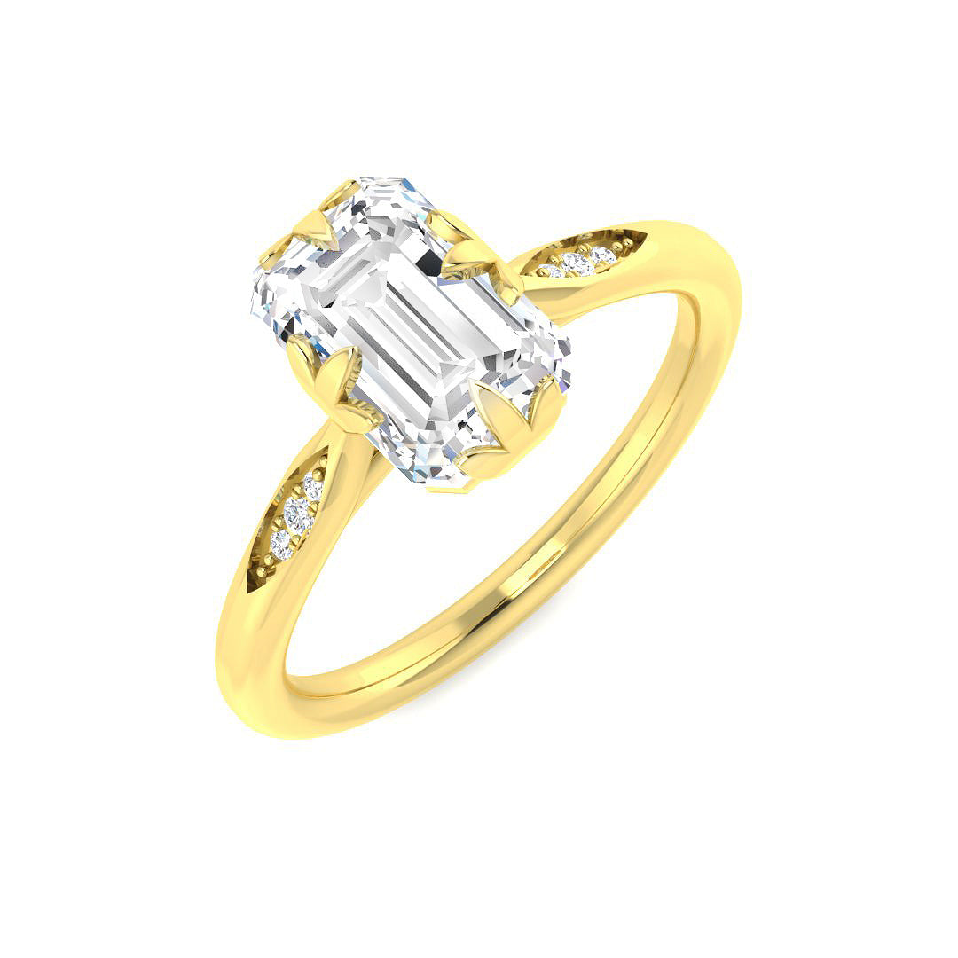 9ct Yellow Gold Radiant Lab Grown Diamond Ring 1
