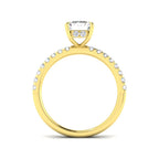 18ct Yellow Gold Emerald Cut Lab Grown Diamond Ring 2