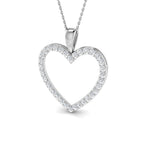 9ct White Gold Round Lab Grown Diamond Pendant 1