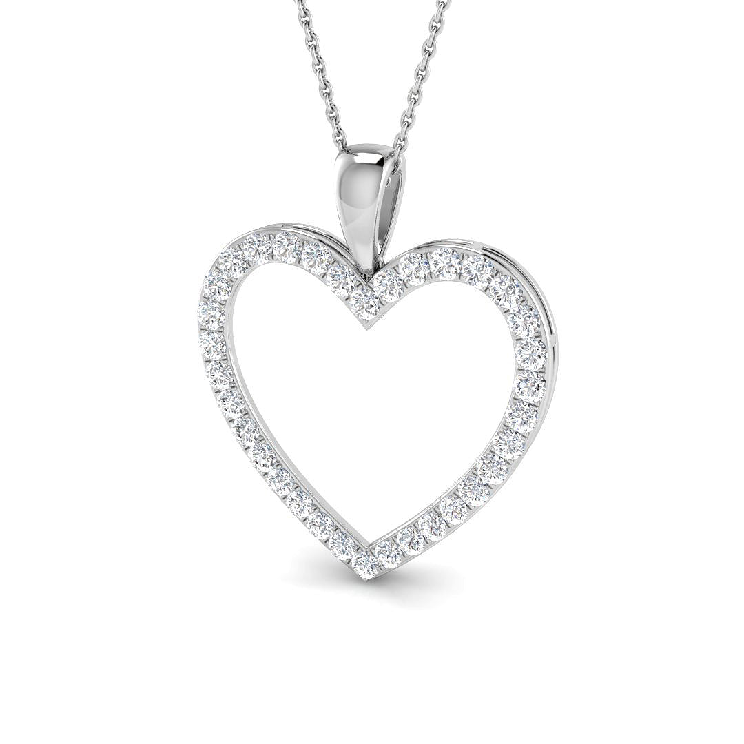 9ct White Gold Round Lab Grown Diamond Pendant 1