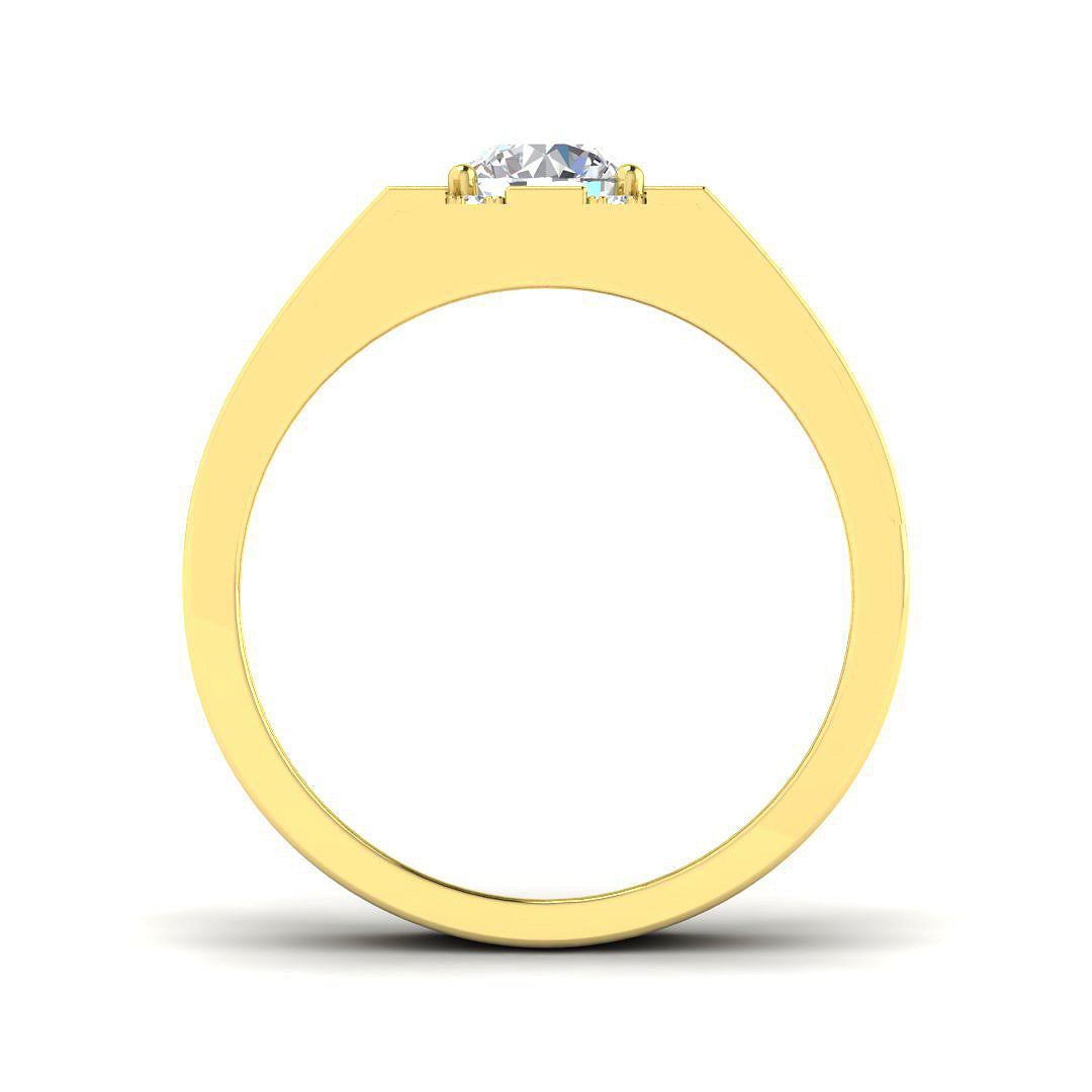 9ct Yellow Gold Round Lab Grown Diamond Ring 2