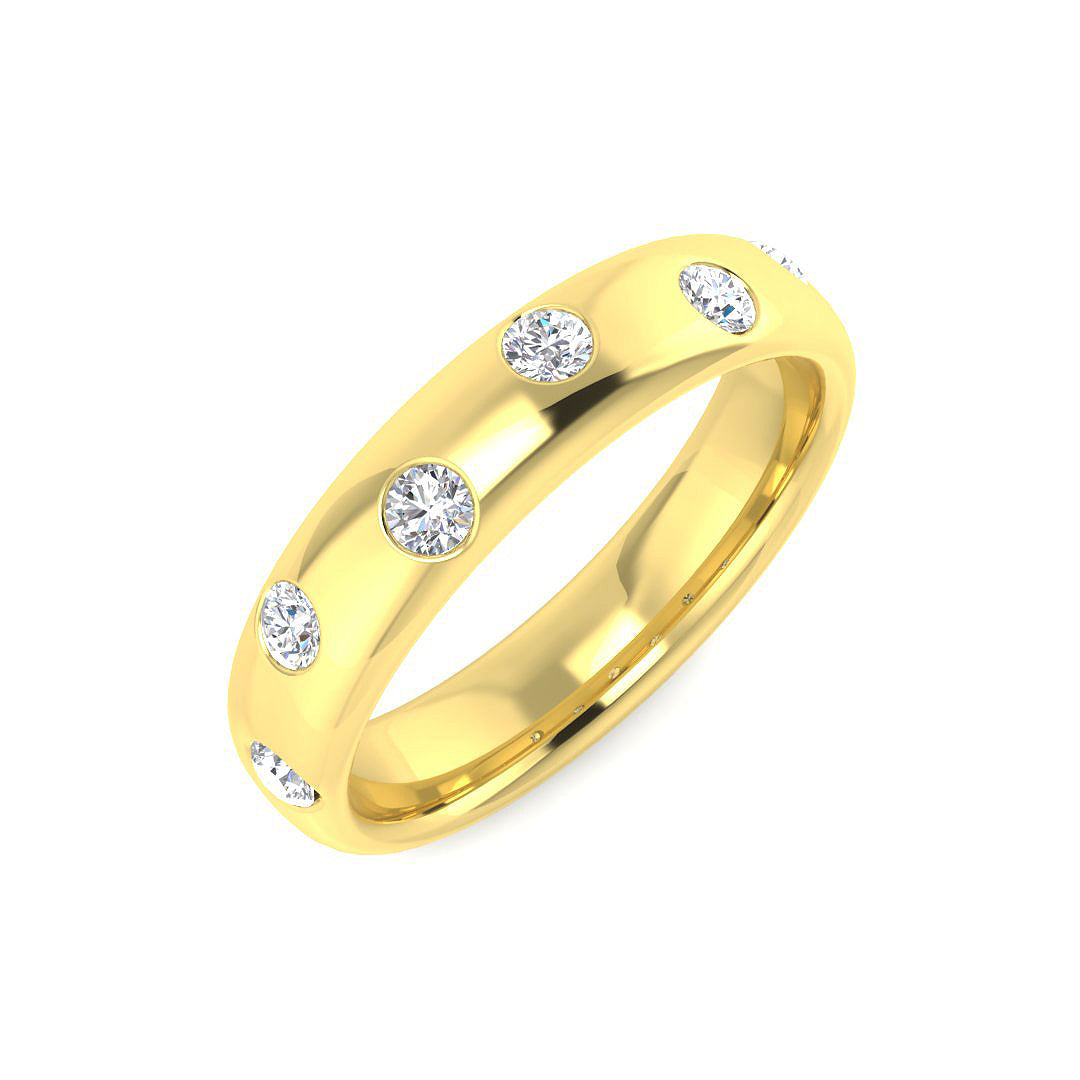 9ct Yellow Gold Round Lab Grown Diamond Ring 1
