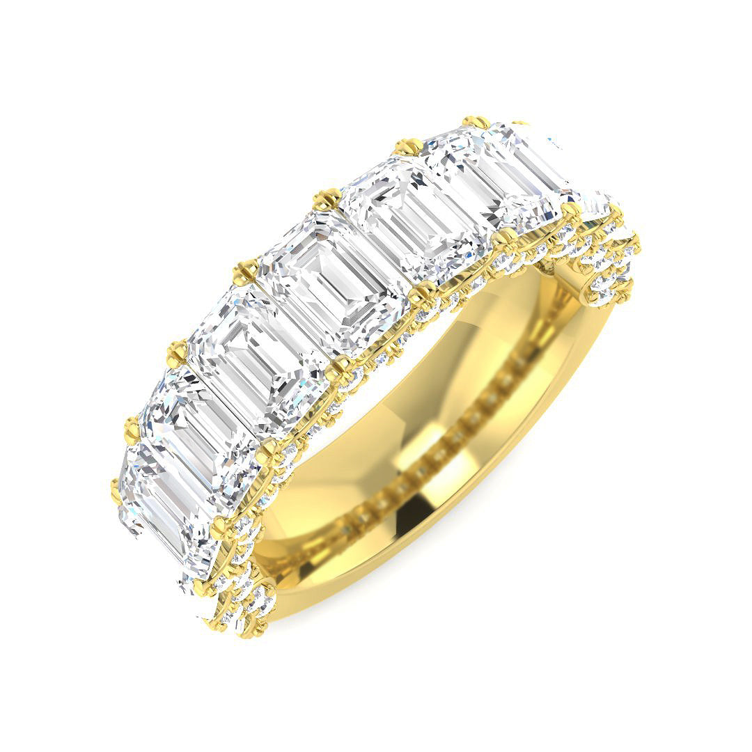 9ct Yellow Gold Emerald Cut Lab Grown Diamond Ring 1