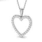 9ct White Gold Round Lab Grown Diamond Pendant 1