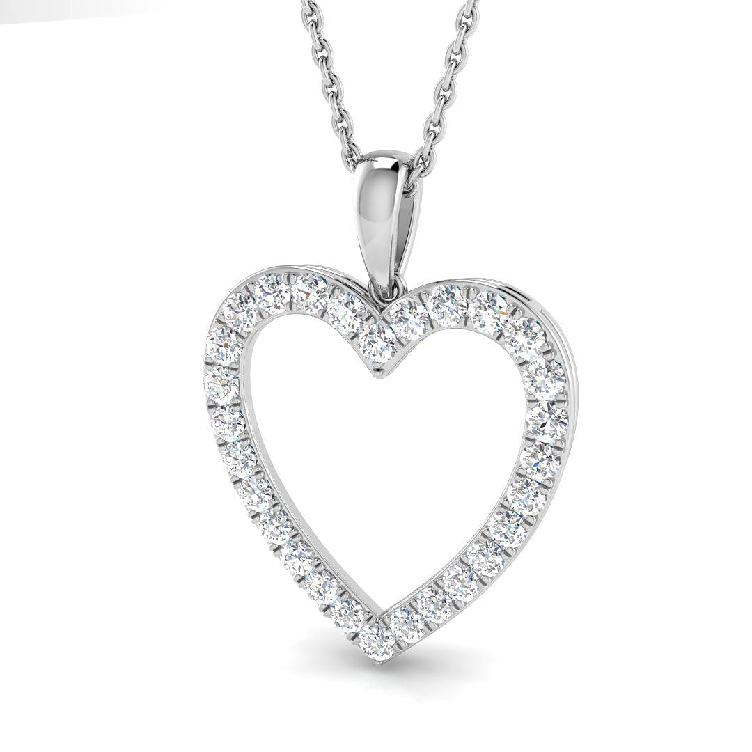 9ct White Gold Round Lab Grown Diamond Pendant 1