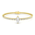 9ct Yellow Gold Marquise Lab Grown Diamond Bracelet 1