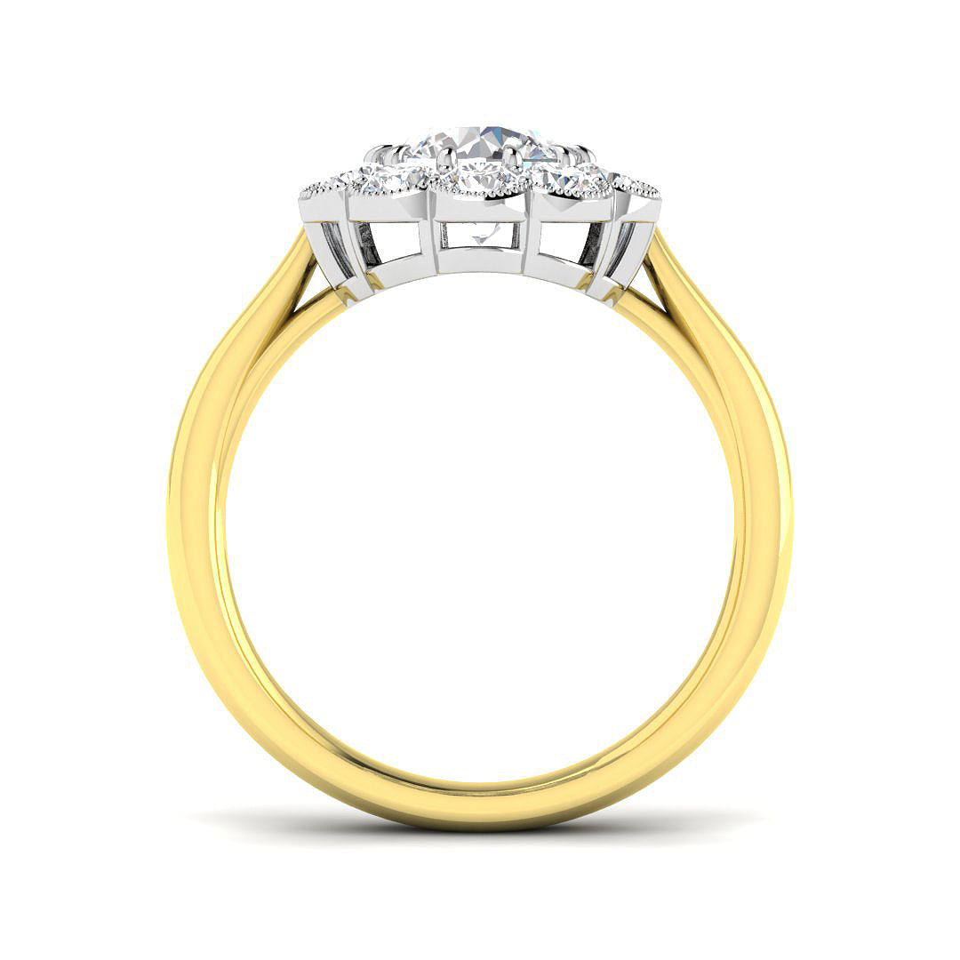 9ct Yellow Gold Round Lab Grown Diamond Ring 2