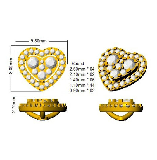 9ct Yellow Gold Round Lab Grown Diamond Earrings 2