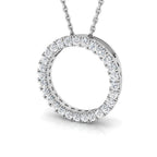 9ct White Gold Round Lab Grown Diamond Pendant 1