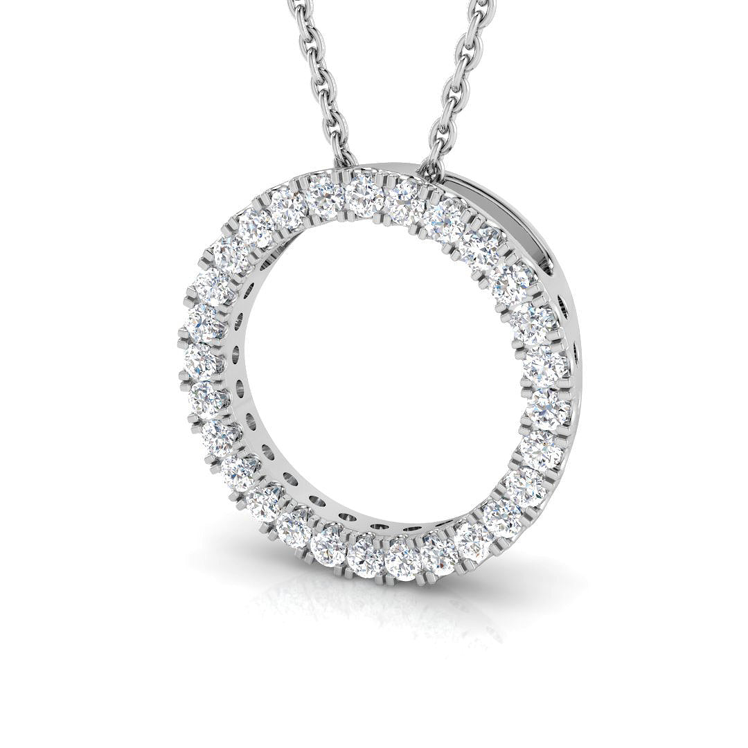 9ct White Gold Round Lab Grown Diamond Pendant 1