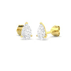 9ct Yellow Gold Pear Lab Grown Diamond Earrings 1