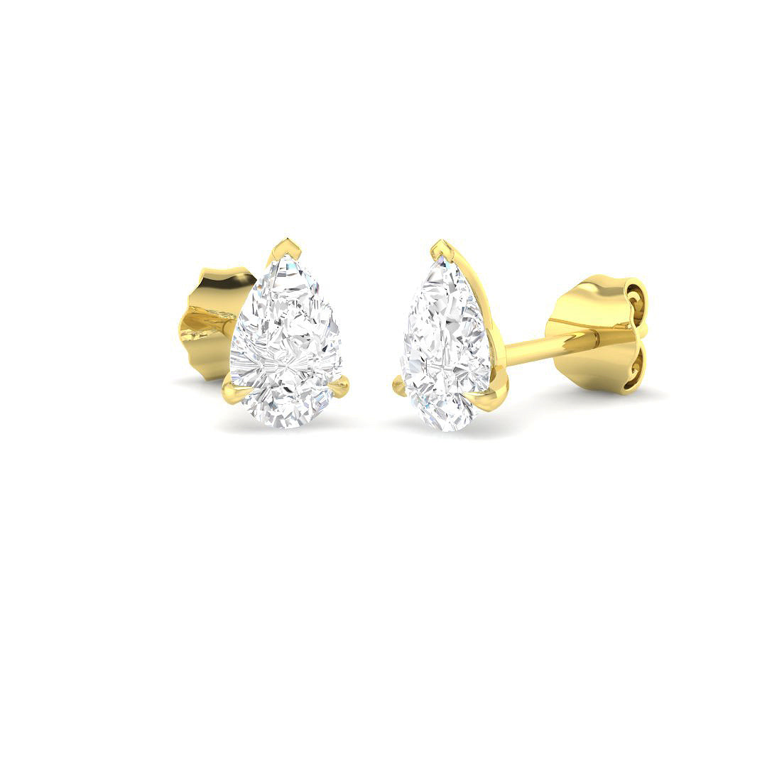 9ct Yellow Gold Pear Lab Grown Diamond Earrings 1