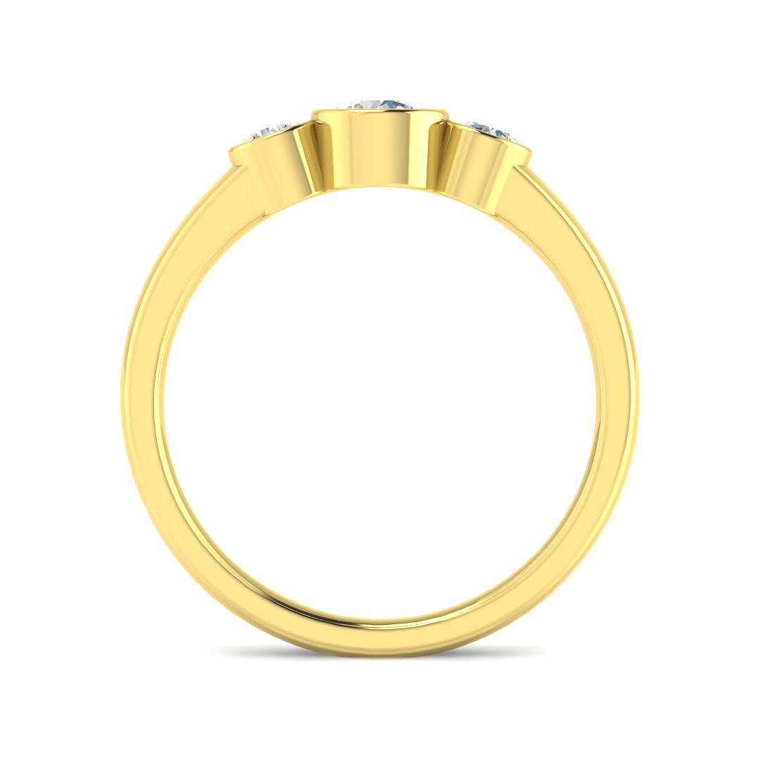 9ct Yellow Gold Round Lab Grown Diamond Ring 2