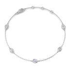 9ct White Gold Oval Lab Grown Diamond Bracelet 1