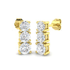 9ct Yellow Gold Round Lab Grown Diamond Earrings 1