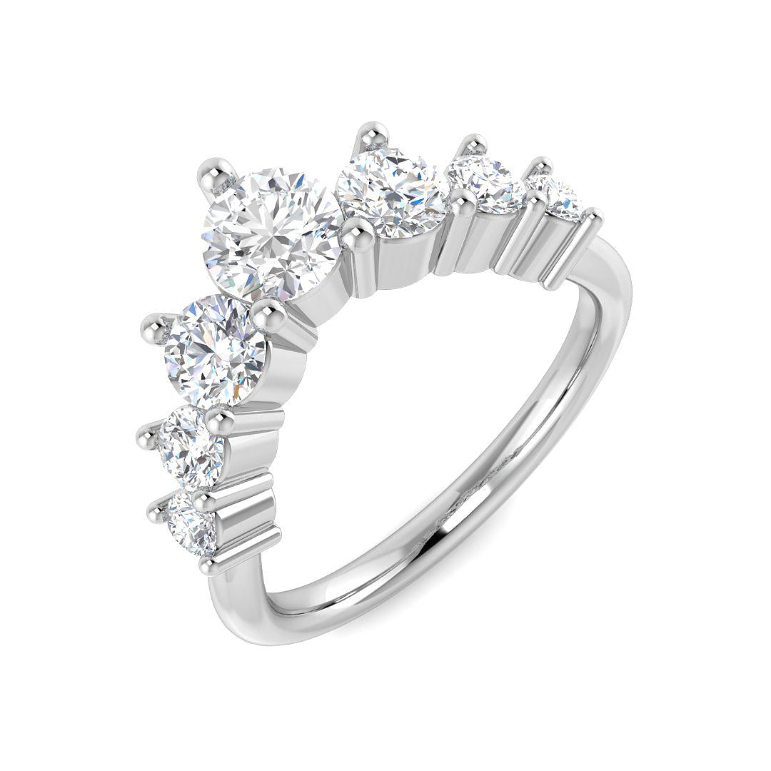 9ct White Gold Round Lab Grown Diamond Ring 1