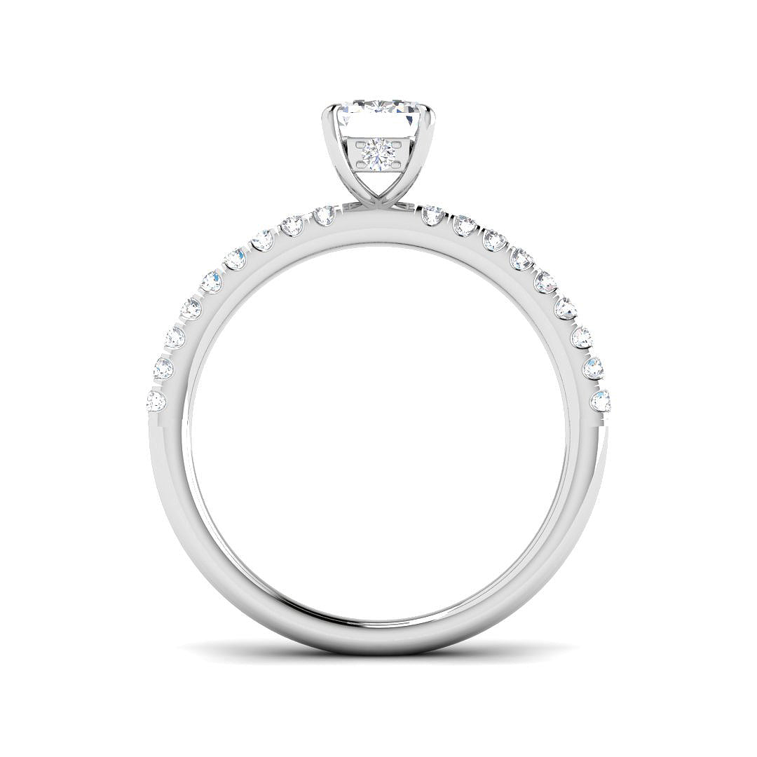 9ct White Gold Emerald Cut Lab Grown Diamond Ring 2