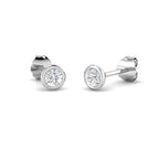 9ct White Gold Round Lab Grown Diamond Earrings 1